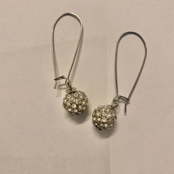 Diamond Ball Drop Earrings - Picture 2 of 2